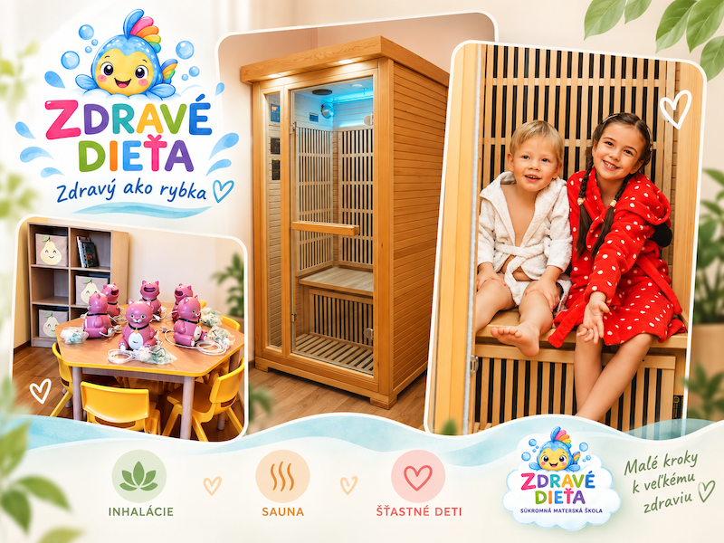 Infra sauna a inhalácie v wellness zóne súkromnej materskej školy Zdravé dieťa v Košiciach